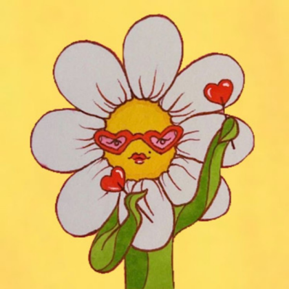 Aesthetic | Flower | Retro | Yellow | Green | Y2K Roblox decal
