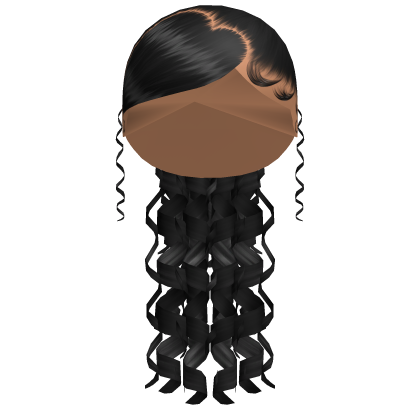 Black Heart Swoop Curly Ponytail Roblox item