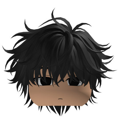 Cute Y2K emo messy black hair