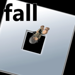 Fall from the middle of the Roblox logo