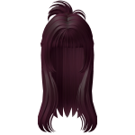 Long Cherry Red Hair w/ Spiky Bun
