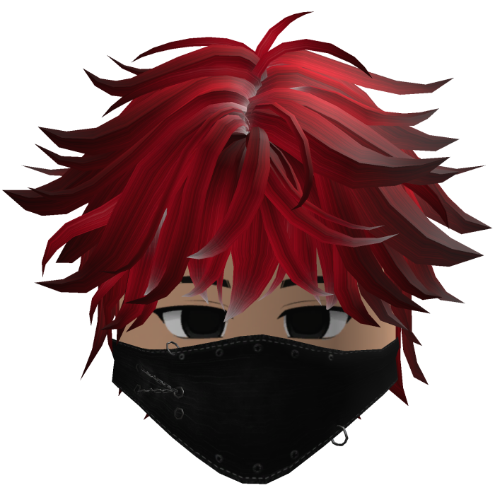 Cute Emo Boy Mask Black Y2K emo ( red )
