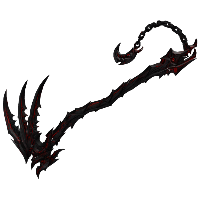 Black Red Spiked Chain Scythe