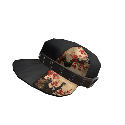 japanese streetwear cap with blossom art Roblox item