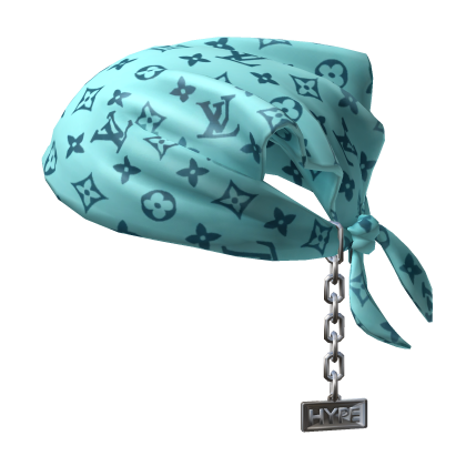 Tied Baddie LV Bandana Designer Hat with Chain  Roblox item