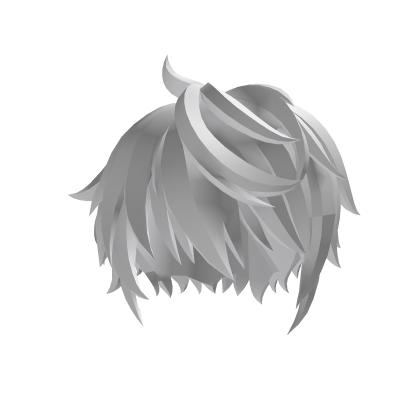 White Messy Anime Shag Hair Roblox item