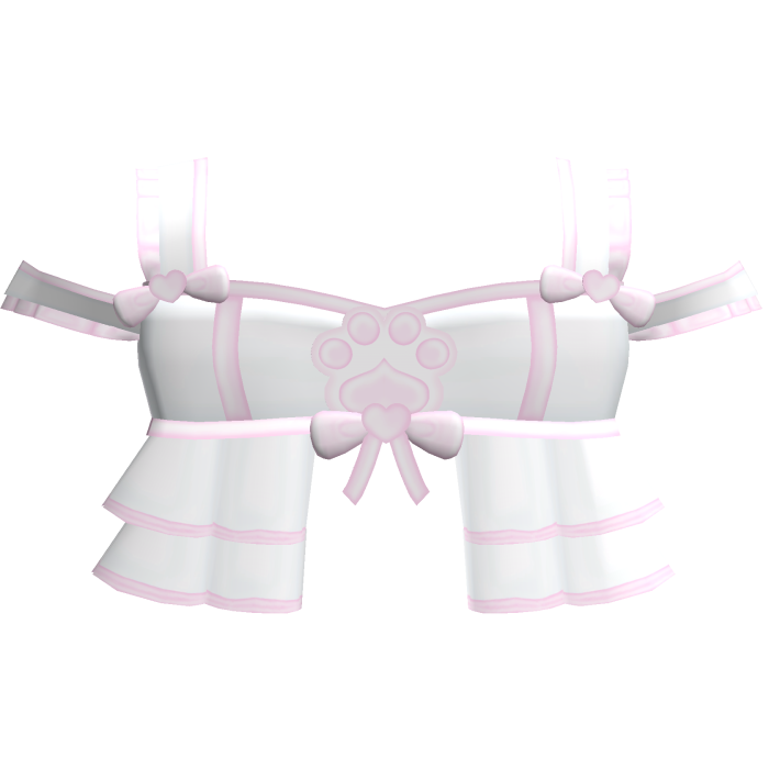 cutesy white kawaii kitty paw ruffled flowy dress