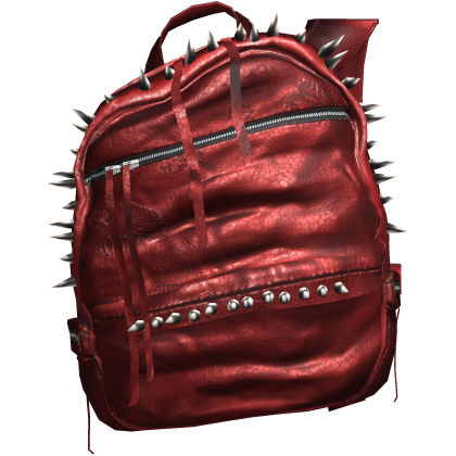 Off Shoulder Red Spiked Leather Backpack