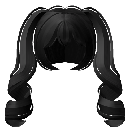 ♡ anime moe tweencore curkled pigtails in black