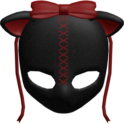 ♡ : adorable gothic lamb doll head in black/red