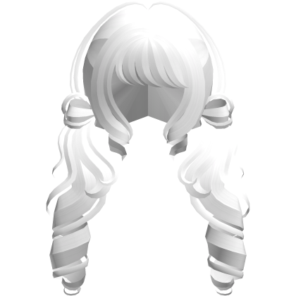 ╰♡ cutecore dolly moe low curly pigtails white Roblox item