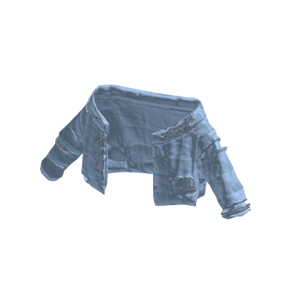 Light Blue Distressed Cropped Jacket [PBR]