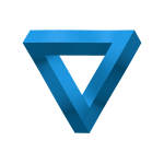 3D Light Blue Impossible Triangle