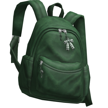 Green Canvas Backpack with Gingham Bow [3.0] 