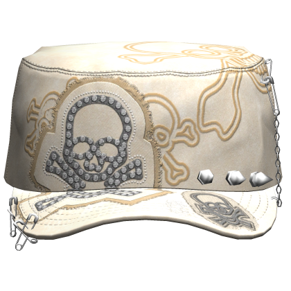 Grunge Punk Skull Cap Beige