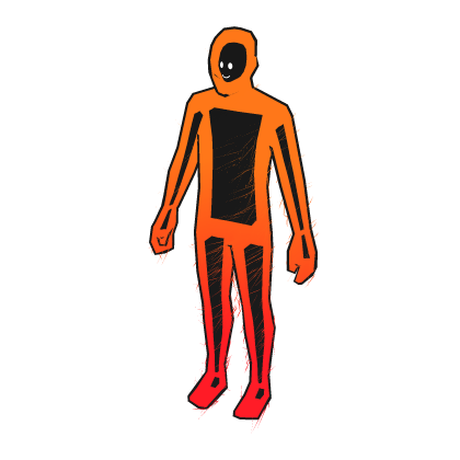 Orange Gradient Cartoony Outline Aura