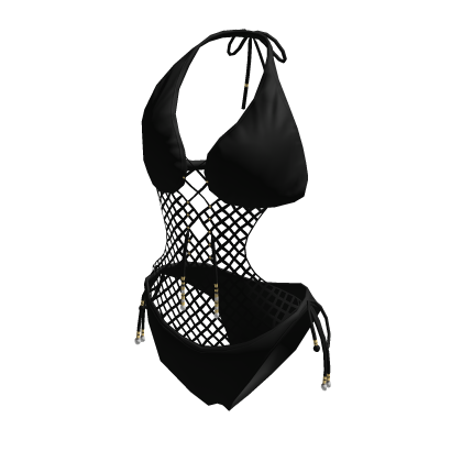 Baddie Fishnet Monokini (Black) thumbnail