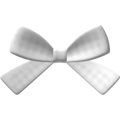 ♡ white plaid cutecore bow Roblox item