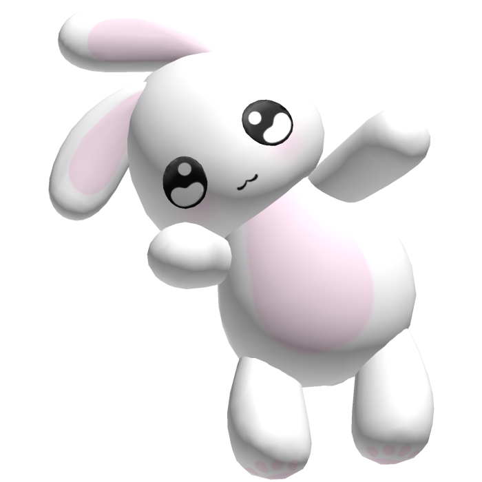 ♡ : kawaii giant white bunny plushie on ur back :3