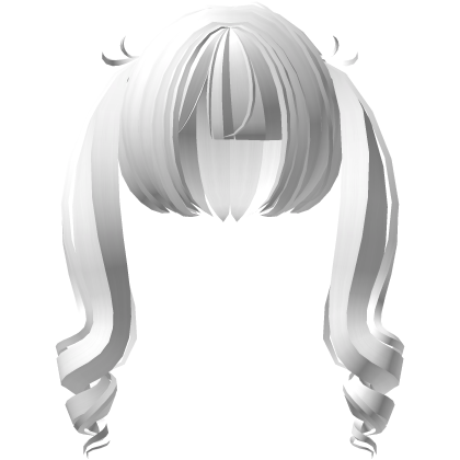 curly jirai kei pigtails in white