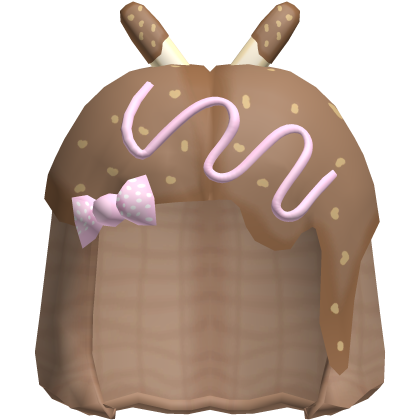 chocolate cutesy pokey cocco drizzle icecream hair Roblox item