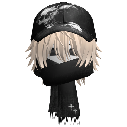 moe boy with emo skull hat + scarf