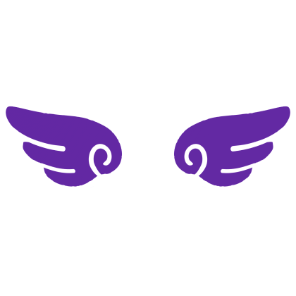 ♡ Cute Glowing Angel Chibi Wings Dark Purple