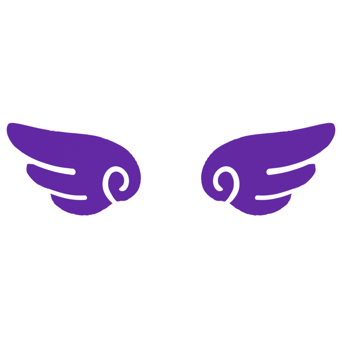 ♡ Cute Glowing Angel Chibi Wings Dark Purple