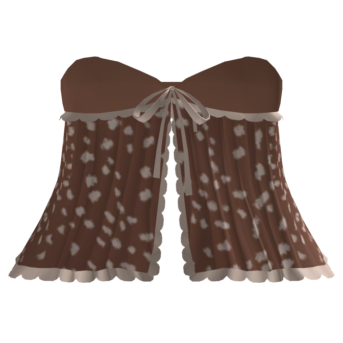 Cute Dress With DeerPrint Dots, Ruffles, Bow 