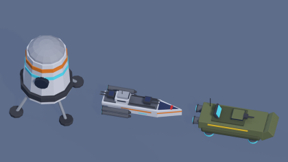 Low Poly Sci Fi Vehicles Pack x30 Spaceship Hover preview 5