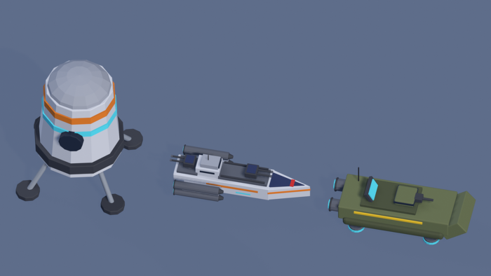 Low Poly Sci Fi Vehicles Pack x30 Spaceship Hover preview 5
