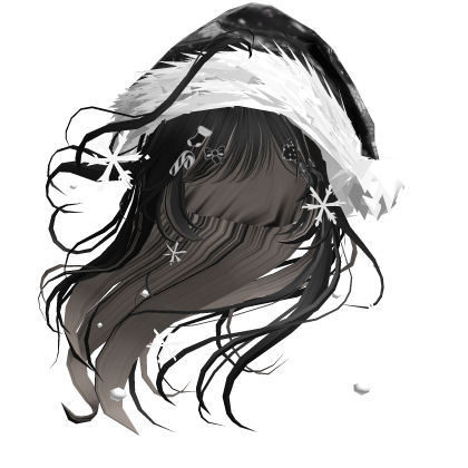 Lush Windy Hair w/Santa Hat (Black&Ash)