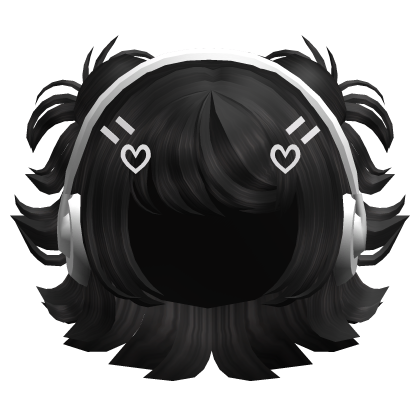 Cute Mini Buns w/ Y2K Headphones(Black) Roblox item