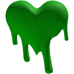 floating green heart pet
