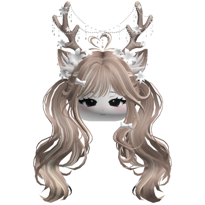 Ethereal Christmas Fairy Fawn Pigtails w/ Antlers