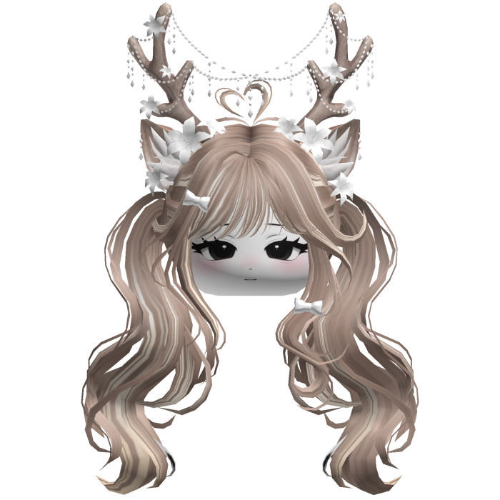Ethereal Christmas Fairy Fawn Pigtails w/ Antlers