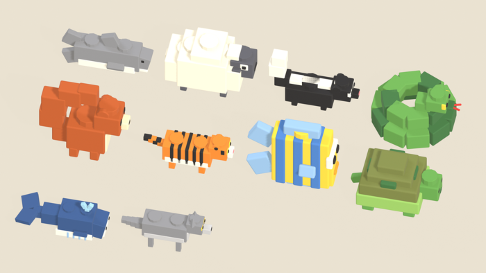 Studded Animal Pack x40 Blocky Farm Wild Pets preview 5