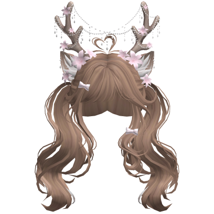 Ethereal Christmas Fairy Fawn Pigtails w/ Antlers