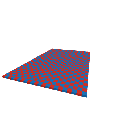 red and blue tile floor