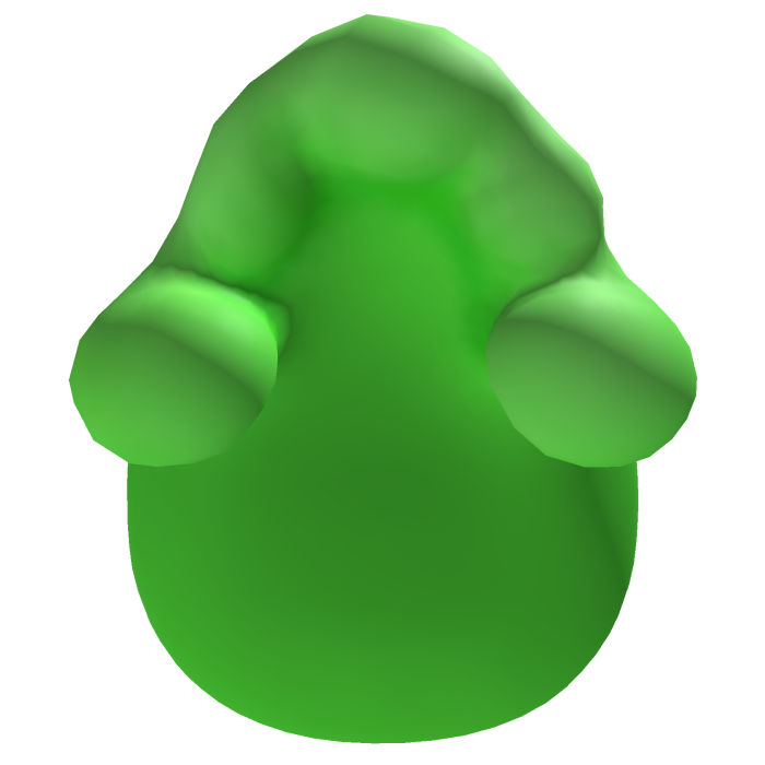 Green stylized big slime blob hair
