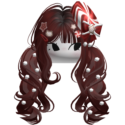 ♡ Christmas Peppermint Pigtails (Red)