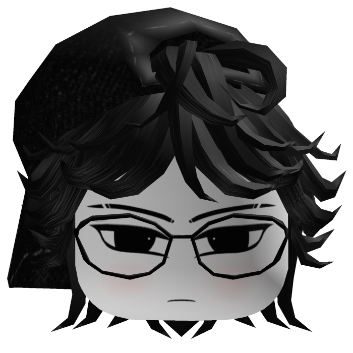 Black Messy Anime Boy Hair w/Y2K Distressed Cap