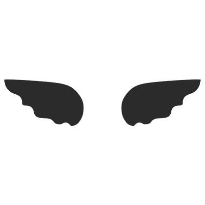 ♡ Cute Simple Sticker Angel Wings in Black