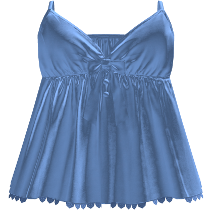 Blue Satin Bow Top