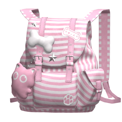 Light Pink Cute Bone Y2k Backpack
