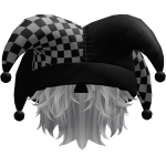 Jester Hat Checkered w/ Messy Hair (White)
