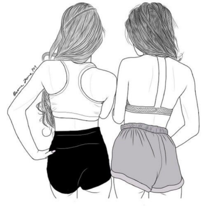 Black & White Drawing: Besties  Roblox decal
