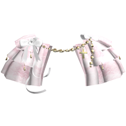 Pink Victorian Lace White Ribbon Collar 3.0