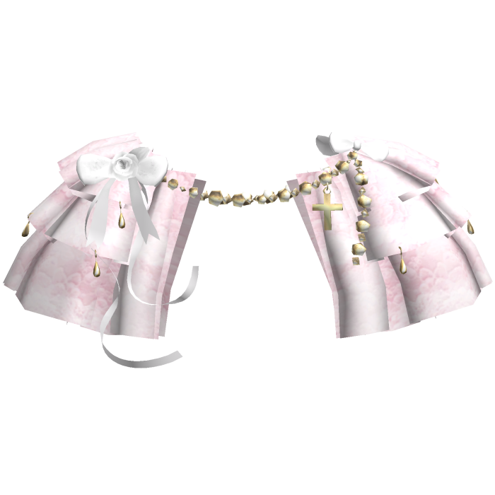 Pink Victorian Lace White Ribbon Collar 3.0