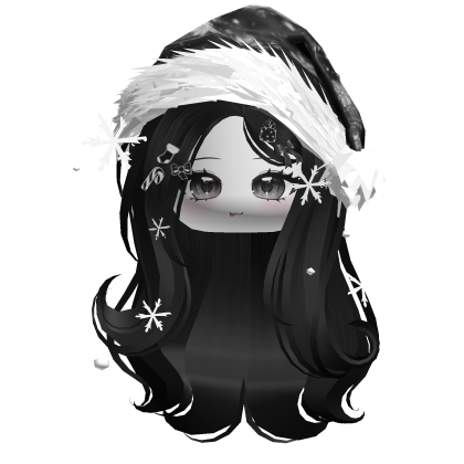Lush Gentle Swirls w/Santa Hat (White&Black) Roblox item